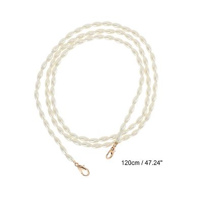 1 Pc Bead Handbag Strap White 47.24"