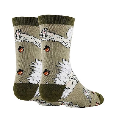 Kid's Crew Socks -White Fox Squirrel
