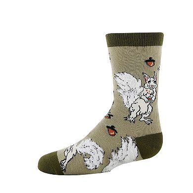 Kid's Crew Socks -White Fox Squirrel