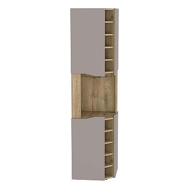 Obregon Corner Bar Cabinet, Ten Built-In Wine Rack, Single Door