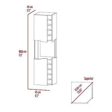 Obregon Corner Bar Cabinet, Ten Built-In Wine Rack, Single Door