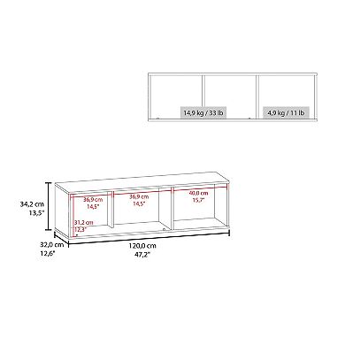 Sahara 47" Wide One - Door Wall Cabinet With Three Shelves And Pull Up Door For Home Office.