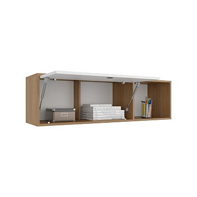 Sahara 47" Wide One - Door Wall Cabinet With Three Shelves And Pull Up Door For Home Office.