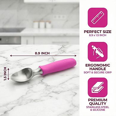 Ice Cream Scoop Comfortable Ergonomic Handle Easy Release Easy Clean for Sorbet 8.9x1.5 Inch