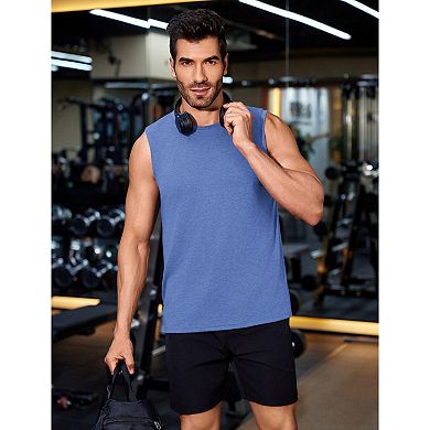 PINSPARK Men's 3 Pack Gym Tank Tops Quick Dry Sleeveless Workout Muscle Shirts