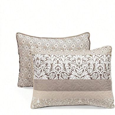 Boho Reversible Cotton Quilt Set 3pc King Striped Geometric Floral