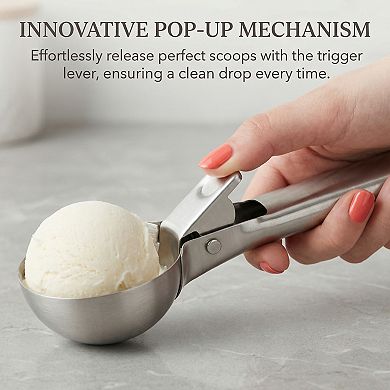 Ice Cream Scoop Stainless Steel Ice Cream Scooper Comfortable Ergonomic Handle 1Pcs7.6x2.2Inch