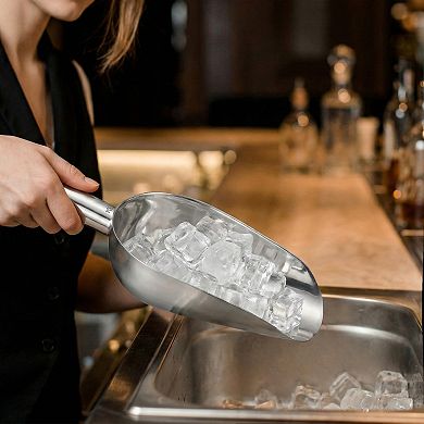 Easy Clean Stainless Steel Ice Scoop for Candy Buffet Kitchen Ice Bucket 1Pcs 11.4x5.1Inch