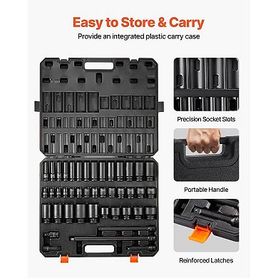 43-Piece Impact Socket Tool Set with Extensions for Garage and Workshop