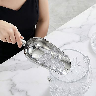 Easy Clean Stainless Steel Ice Scoop for Candy Buffet Kitchen Ice Bucket 1Pcs 11.8x5.1Inch