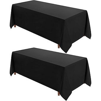 2-Pack Polyester Tablecloths, Stain-Resistant, Wrinkle-Resistant, Durable