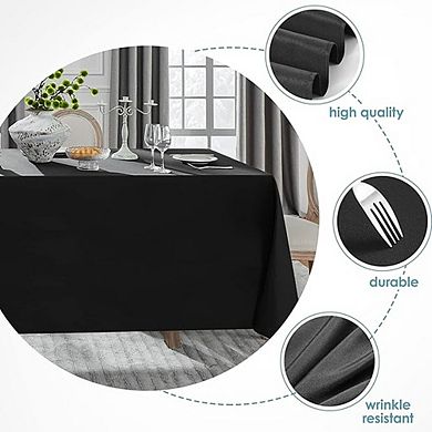 2-Pack Polyester Tablecloths, Stain-Resistant, Wrinkle-Resistant, Durable