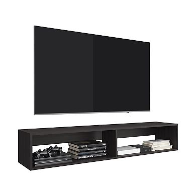 Eco 59" Floating Tv Stand With Two Rectangular Shelves
