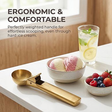 Ice Cream Scoop Stainless Steel Ice Cream Scooper Comfortable Ergonomic Handle 3Pcs7.2x1.9Inch