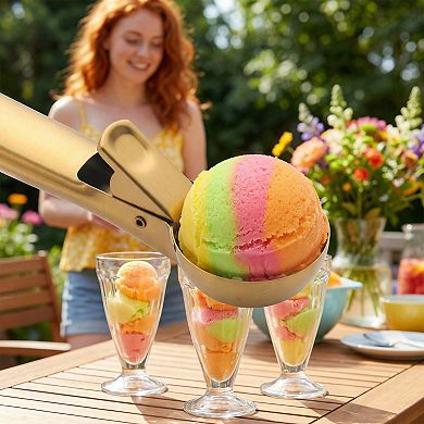 Ice Cream Scoop Stainless Steel Ice Cream Scooper Comfortable Ergonomic Handle 3Pcs7.2x1.9Inch