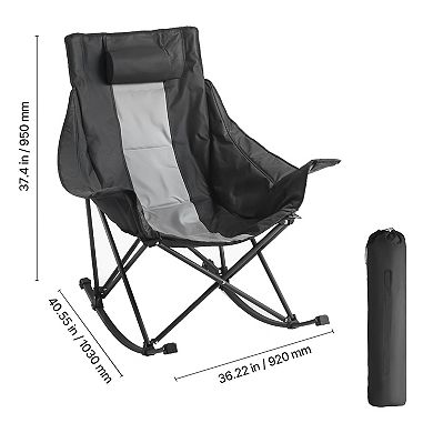 Rocking Camping Chair Portable Folding with Cup Holder