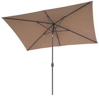 Sonkuki 10×6.5ft Rectangular Outdoor Patio Market Umbrella for Deck, Garden and Poolside