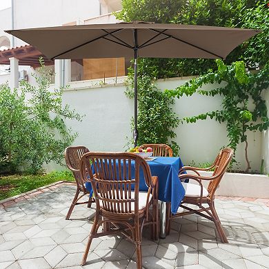 Sonkuki 10×6.5ft Rectangular Outdoor Patio Market Umbrella for Deck, Garden and Poolside
