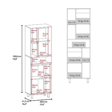 Bryce Pantry Cabinet With Two Doors And Multiple Storage Compartments
