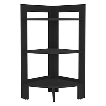 Riga Corner 3 tier Shelf Side Table 31.7" High , Sofa Table, End Table With Tray