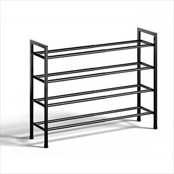 Expandable Shoe Rack 4 tier Adjustable Metal for Small Space