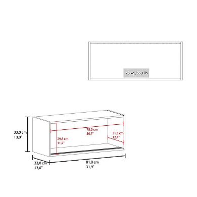 Note 32"W X 13" H Wall Cabinet With Sliding Doors , Wall Shelf, Storage Cabinet, Bedroom.
