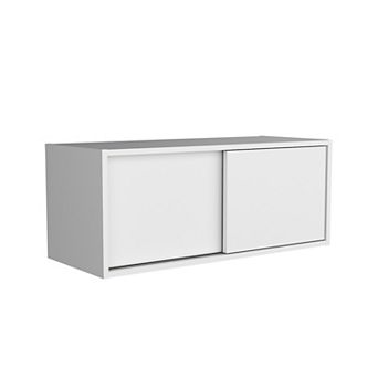 Note 32"W X 13" H Wall Cabinet With Sliding Doors , Wall Shelf, Storage Cabinet, Bedroom.