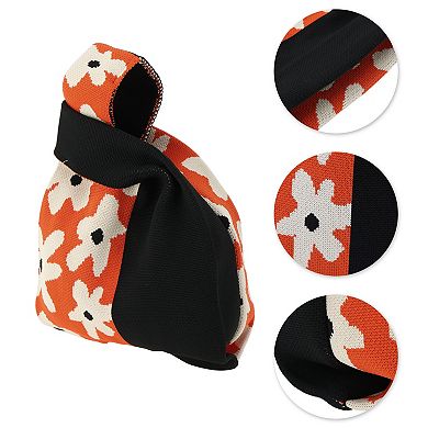 Flower Pattern Knitted Wrist Bag 1Pc