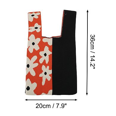 Flower Pattern Knitted Wrist Bag 1Pc