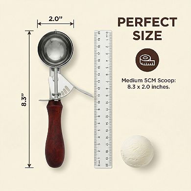 Ice Cream Scoop Comfortable Ergonomic Handle Easy Release for Gelato Sorbet 1Pcs 8.3x2inch