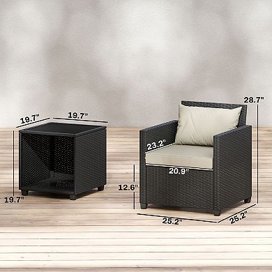 Outsunny 3 Piece Patio Bistro Set