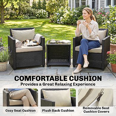 Outsunny 3 Piece Patio Bistro Set