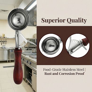 Ice Cream Scoop Comfortable Ergonomic Handle Easy Release for Gelato Sorbet 1Pcs 8.9x2.5inch