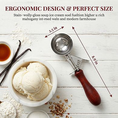 Ice Cream Scoop Comfortable Ergonomic Handle Easy Release for Gelato Sorbet 1Pcs 8.9x2.5inch