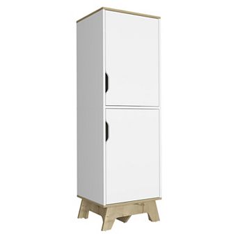 Pamplona Microwave Tall Cabinet Counter Surface, Top And Lower Double Doors Cabinets