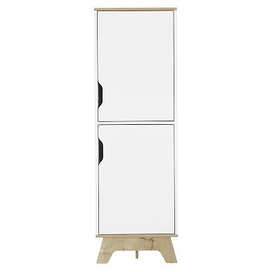 Pamplona Microwave Tall Cabinet Counter Surface, Top And Lower Double Doors Cabinets
