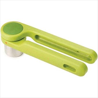 Twist-Action Stainless Steel Garlic Press, Ergonomic Hand Juicer Mincer Green