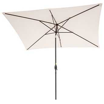 Sonkuki 10×6.5ft Rectangular Outdoor Patio Market Umbrella for Deck, Garden and Poolside