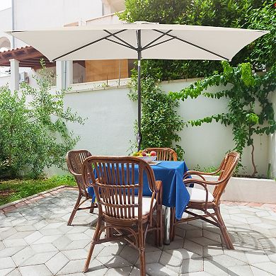 Sonkuki 10×6.5ft Rectangular Outdoor Patio Market Umbrella for Deck, Garden and Poolside