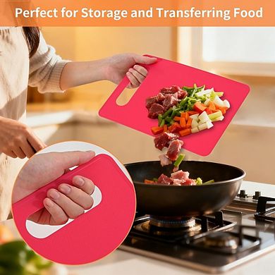 Plastic Cutting Board Set 3 Pack BPA Free Non Slip Kitchen Chopping Boards