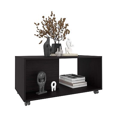 Patrick 36" Wide Coffee Table, Mobile, One Shelf, Rectangular, Living Room