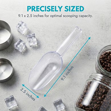 Ice Scoop Easy Clean Plastic Ice Shovel for Candy Buffet Kitchen Popcorn 3Pcs 9.1x2.5Inch