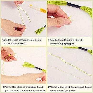 Orange Floral Embroidery Starter Kit for Beginners with Hoop Threads Needles