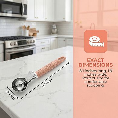 Ice Cream Scoop, 1 Pcs Stainless Steel Ice Cream Scooper Ergonomic Handle 8.1x1.9Inch