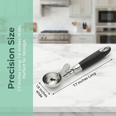 Ice Cream Scoop, 1 Pcs Stainless Steel Hangable Comfortable Ergonomic Handle