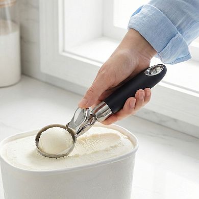 Ice Cream Scoop, 1 Pcs Stainless Steel Hangable Comfortable Ergonomic Handle