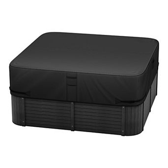 Outdoor Hot Tub Cover Protector with Waterproof Coating and Zipper Access