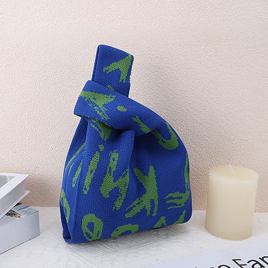 Stylish Letter Knitted Wrist Bag 1Pc