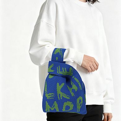 Stylish Letter Knitted Wrist Bag 1Pc