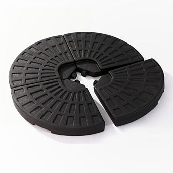 Heavy-Duty 4 pc Black Cantilever Patio Umbrella Base Weight Fillable With Water Or Sand